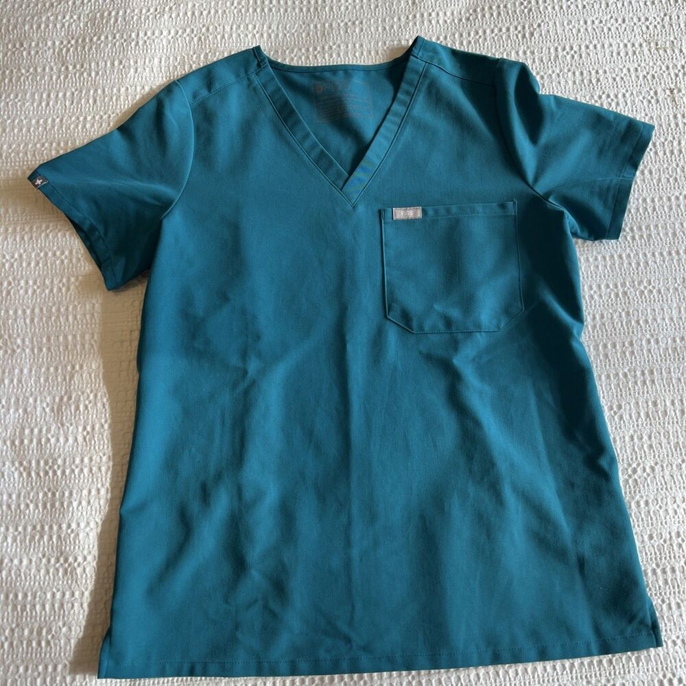 Figs Size Small Catarina Blue Scrub Top